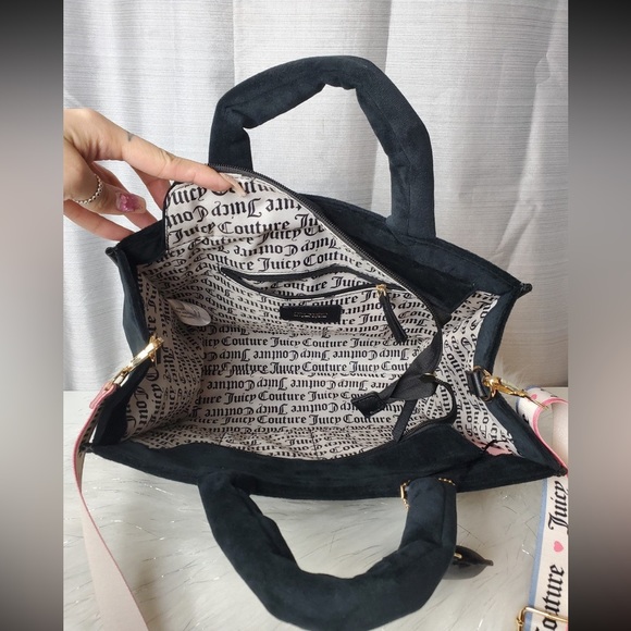 JUICY COUTURE black liquorice velour big spender tote NWT $100 - Picture 4 of 9
